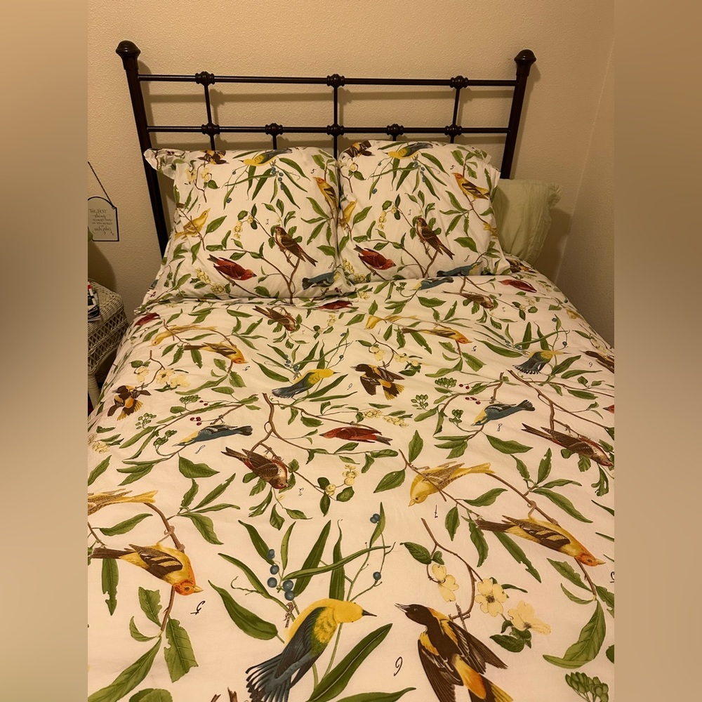 Pottery Barn Spring Sparrows Duvet Cover - Full/Queen Cotton